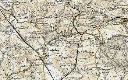 Old map of Madeley Heath in 1902