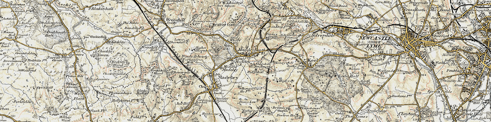 Old map of Madeley Heath in 1902