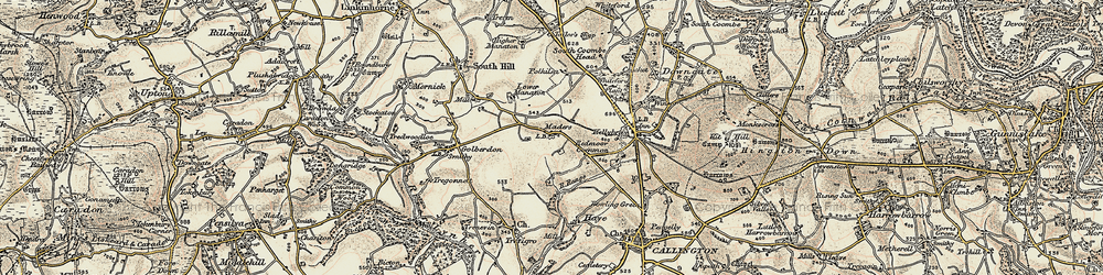 Old map of Woodland in 1899-1900