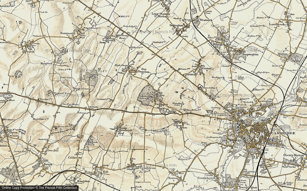 Old Map of Madingley, 1899-1901 in 1899-1901