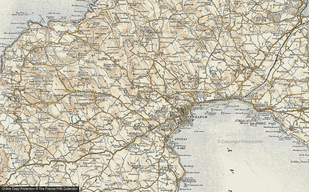 Old Map of Historic Map covering Boscathnoe Resr in 1900