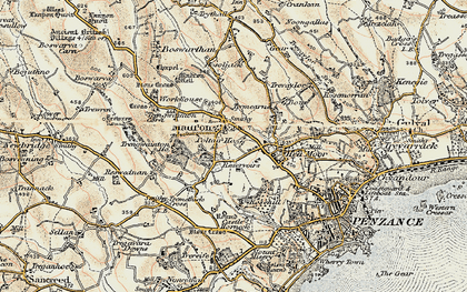 Old map of Madron in 1900