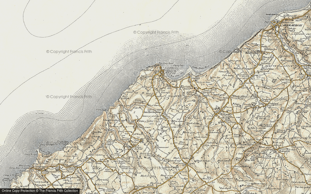 Old Map of Maen-y-groes, 1901-1903 in 1901-1903