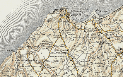 Old map of Maen-y-groes in 1901-1903