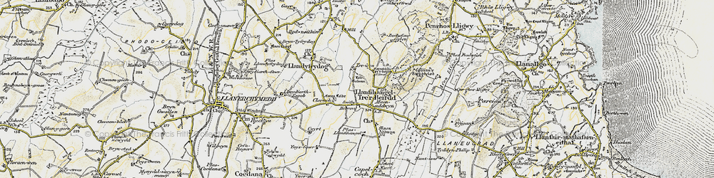 Old map of Maenaddwyn in 1903-1910