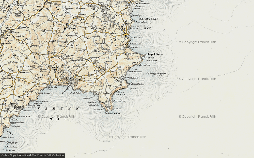 Old Map of Maenease Point, 1900 in 1900