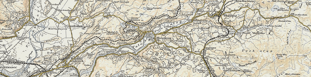 Old map of Maentwrog in 1903