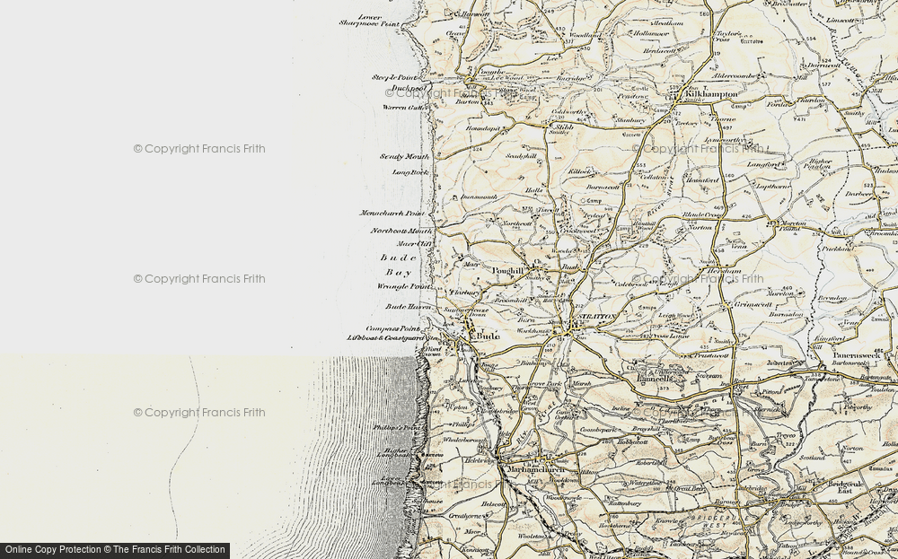 Old Map of Historic Map covering Wrangle Point in 1900