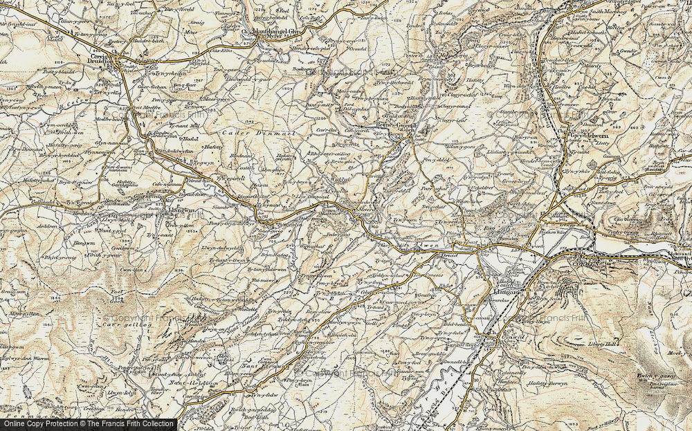 Old Map of Historic Map covering Bryndedwydd in 1902-1903