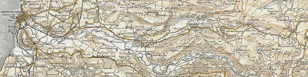 Old map of Ysgubornewydd in 1901-1903