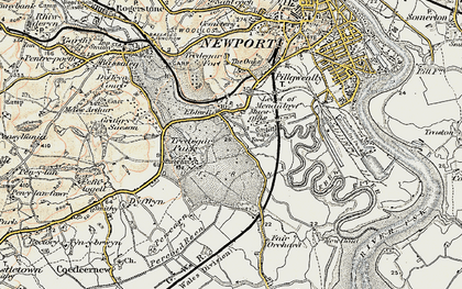 Old map of Maes-glas in 1899-1900
