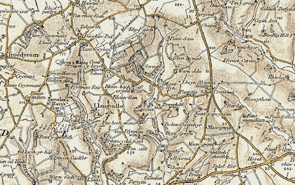 Old map of Maes llyn in 1901