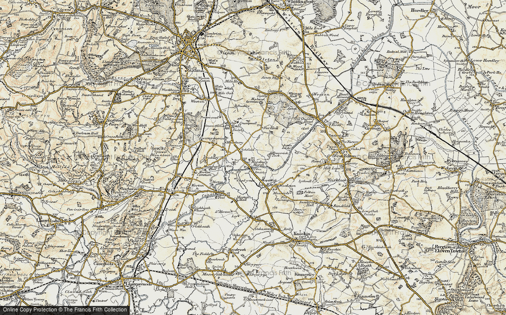 Old Map of Maesbury Marsh, 1902 in 1902