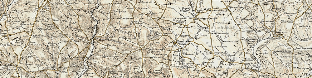 Old map of Maesgwynne in 1901