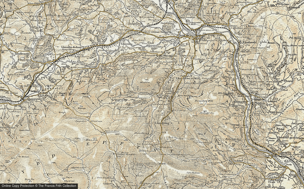 Old Map of Maesmynis, 1900-1902 in 1900-1902