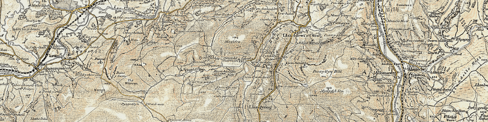 Old map of Allt Cynhelyg in 1900-1902