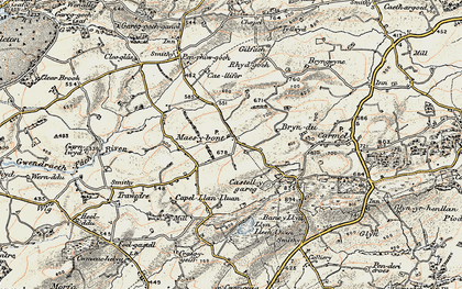 Old map of Bryndu Isaf in 1900-1901