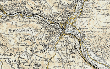 Old map of Maesycoed in 1899-1900