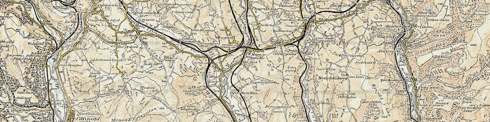 Old map of Maesycwmmer in 1899-1900