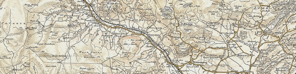 Old map of Maesypandy in 1902-1903