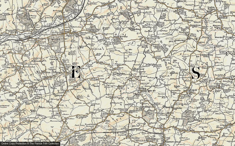Old Map of Magdalen Laver, 1898 in 1898
