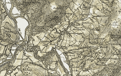 Old map of Belnagarrow in 1908-1910