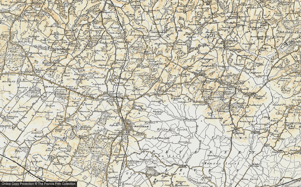 Old Map of Magham Down, 1898 in 1898