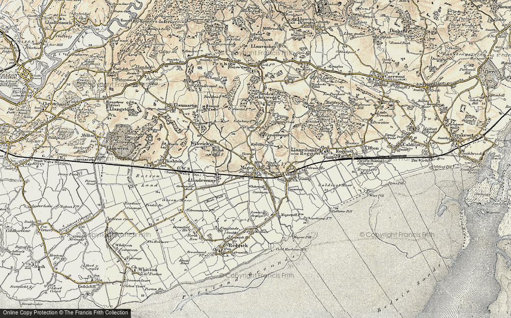 Old Map of Historic Map covering Wilcrick Hill (Fort) in 1899-1900
