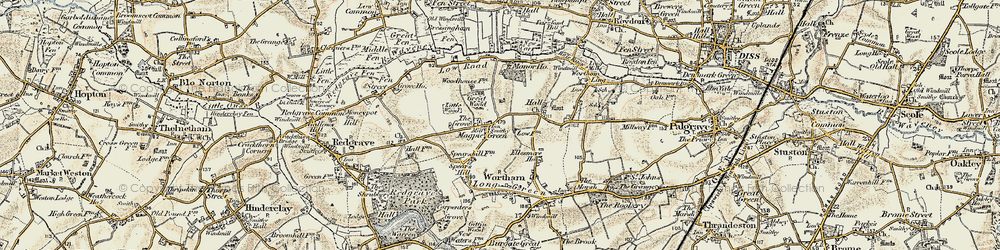 Old map of Magpie Green in 1901