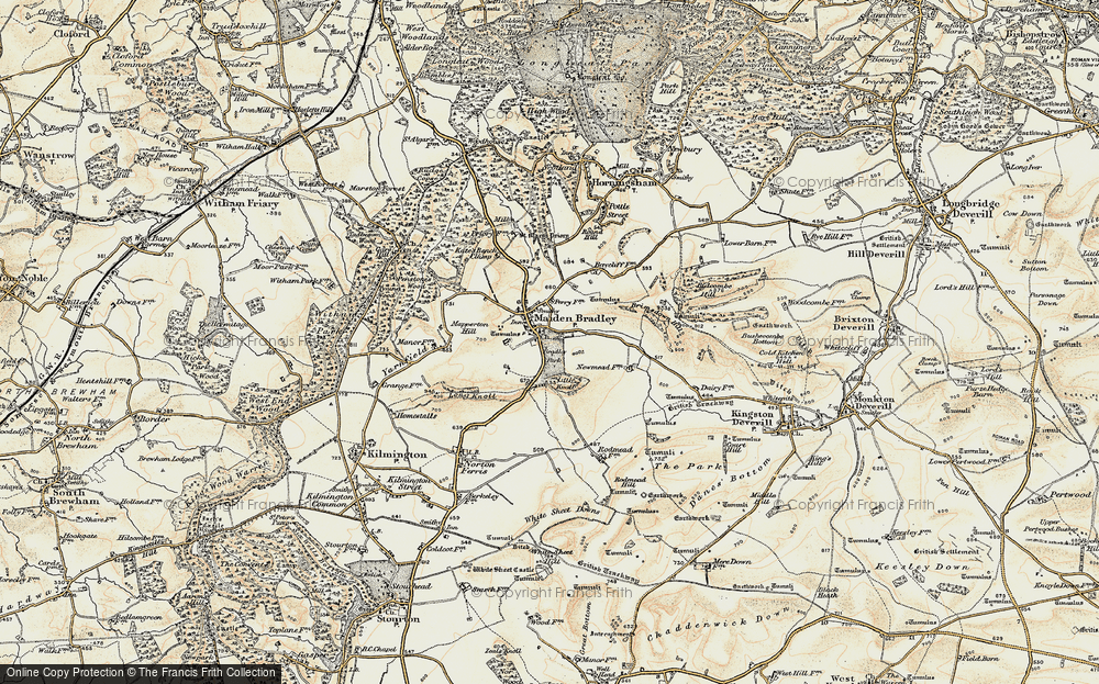 Old Map of Historic Map covering Bradley Ho in 1897-1899