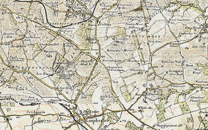 Old map of Maiden Law in 1901-1904