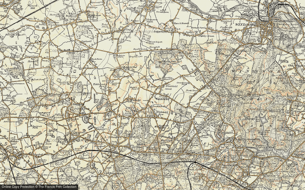 Old Map of Historic Map covering Brockhill Ho in 1897-1909