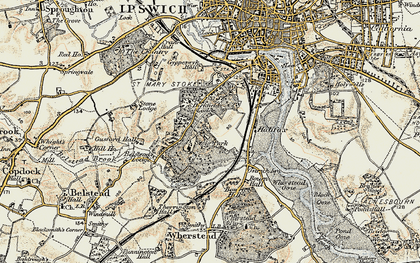 Old map of Maidenhall in 1898-1901