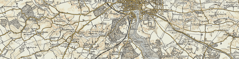 Old map of Bourne Hill in 1898-1901