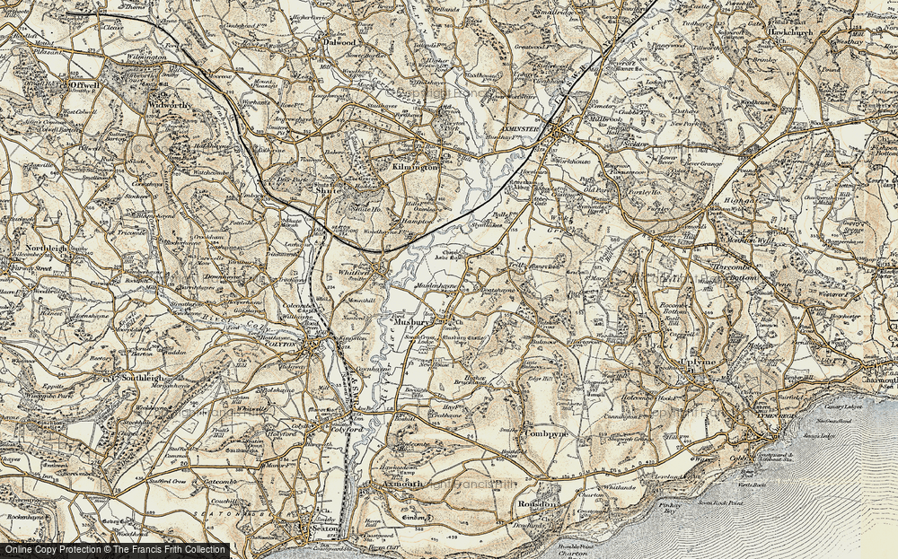 Old Map of Historic Map covering Ashe House in 1898-1900