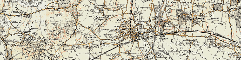 Old map of Maidenhead in 1897-1909