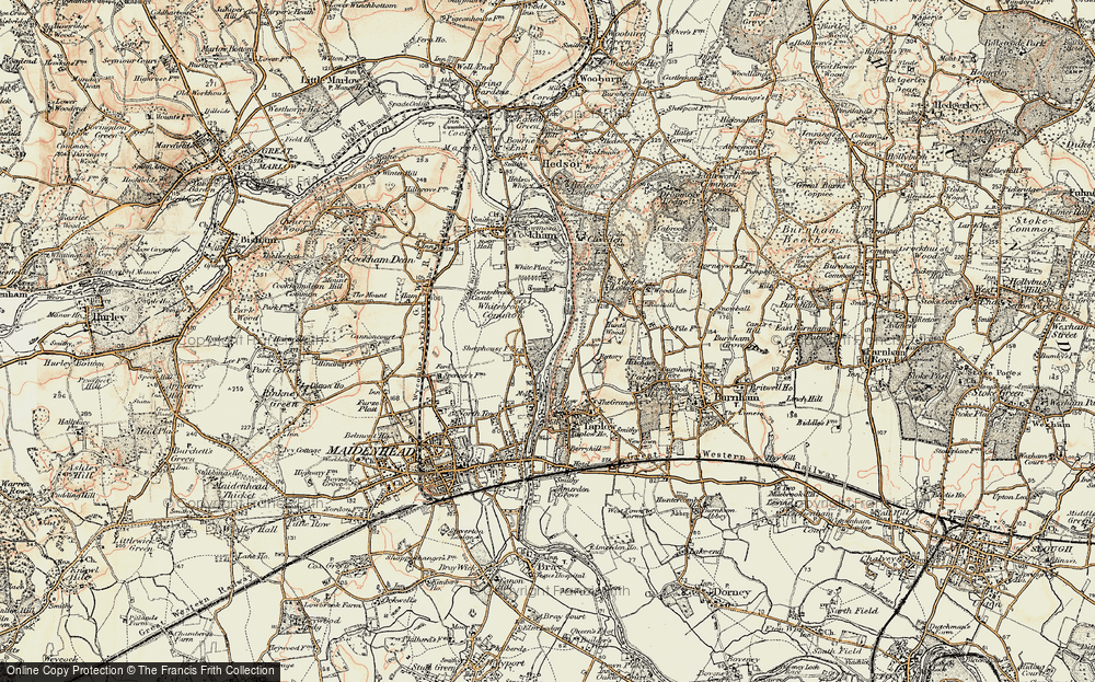 Old Map of Historic Map covering Boulter's Lock in 1897-1909