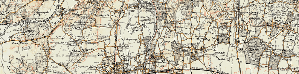 Old map of Maidenhead Court in 1897-1909