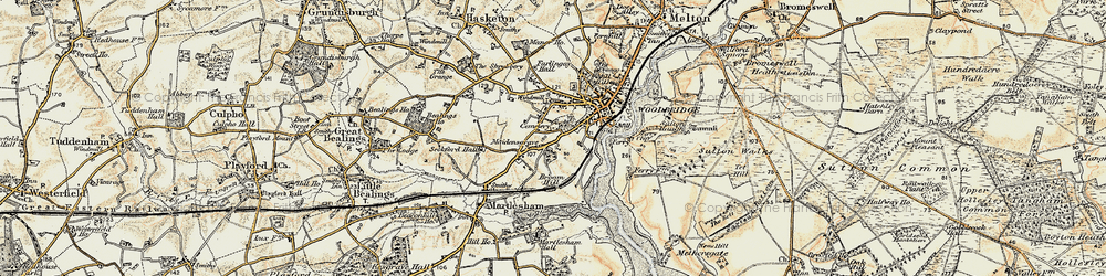 Old map of Maidensgrave in 1898-1901
