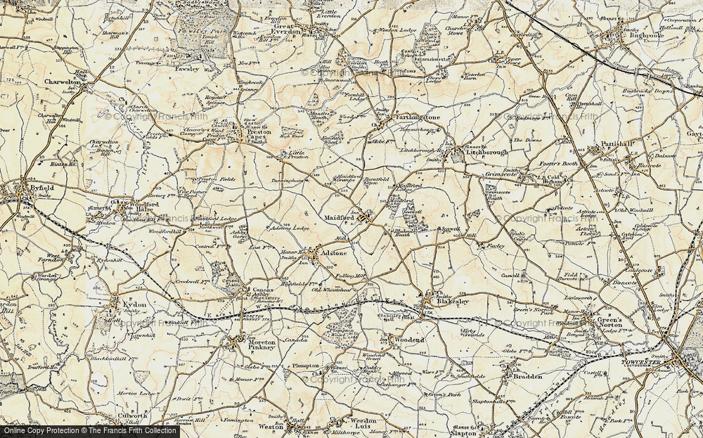 Old Map of Maidford, 1898-1901 in 1898-1901