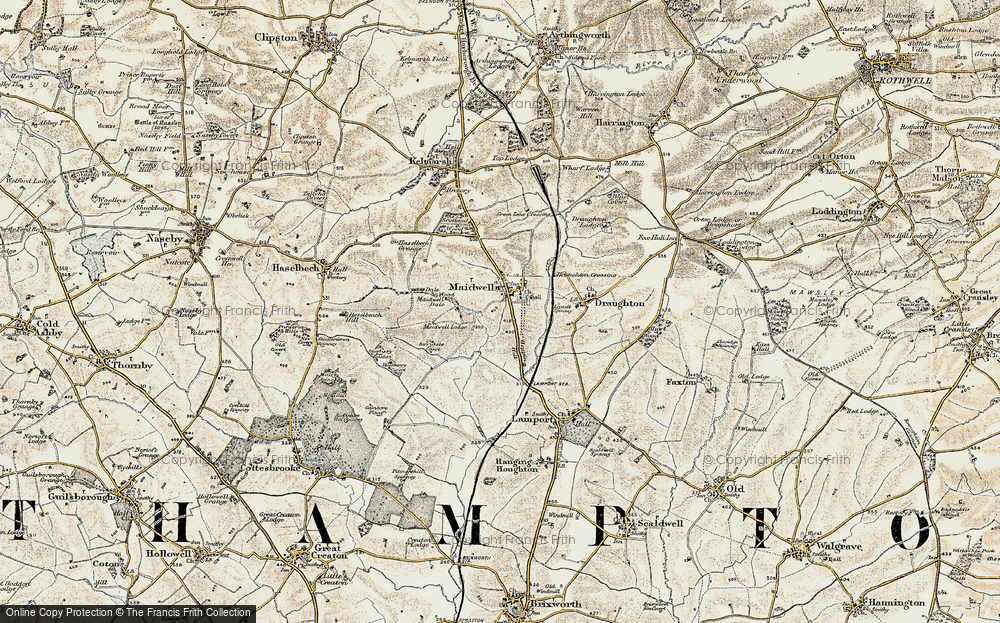 Old Map of Historic Map covering Blueberry Lodge in 1901-1902