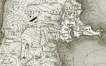 Old map of White Stane in 1911-1912