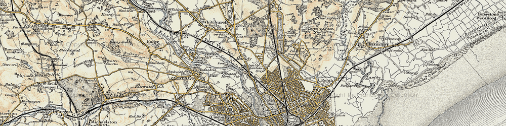 Old map of Maindy in 1899-1900