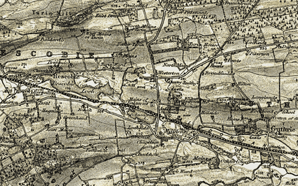 Old map of Mains of Balgavies in 1907-1908