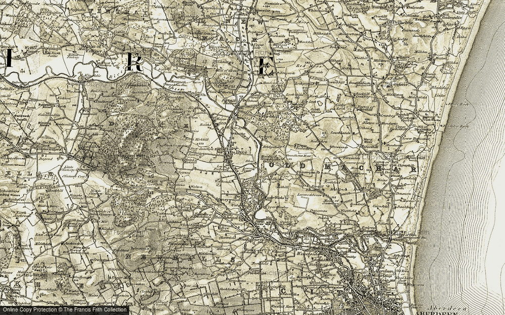 Old Map of Mains of Grandhome, 1909 in 1909