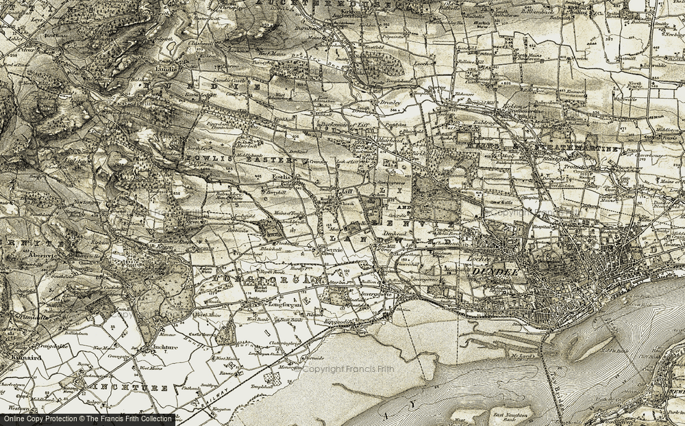Old Map of Mains of Gray, 1907-1908 in 1907-1908