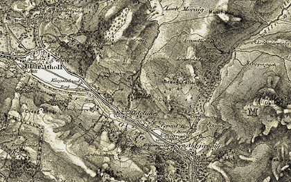 Old map of Leekscriadan in 1907-1908