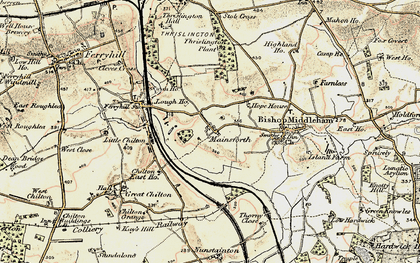 Old map of Mainsforth in 1903-1904