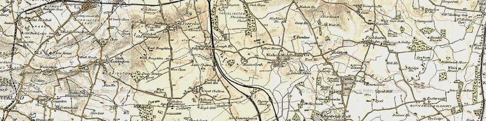 Old map of Mainsforth in 1903-1904