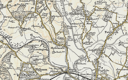 Old map of Abbot's Lodge in 1898-1900